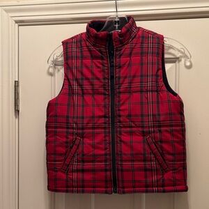 Janie and Jack Red Plaid Puffer Vest